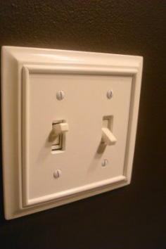 add molding around light switchplates to add character