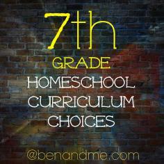 Middle School Planning and #homeschool curriculum choices for grade 7.