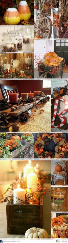 Fall Decorating Ideas (I like the maroon paint color)... Think I'm going w/ a candy corn one, chevron one, & another HK this year. The perfect trio for our front porch.