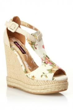 Fire Wedges In Beige Multicolor