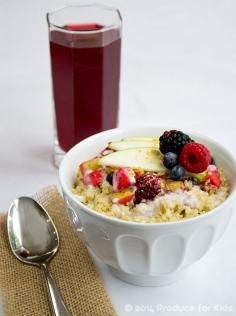 I make this ahead and breakfast is a breeze. Apple-Berry Crisp Breakfast Quinoa