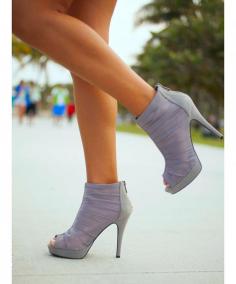 Grey High Heel Booties