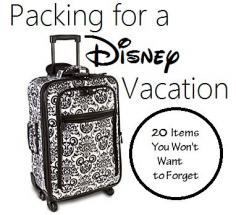 20 Items to Pack for a Disney Vacation - Disney Insider Tips A great little packing list!!!