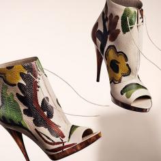 From the Burberry runway - ankle boots in soft leather, painted by hand