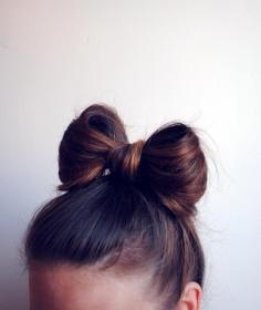 High Updo sleek Bow Bun. Cute #hair #hairstyle