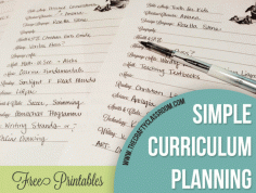 Simple Curriculum Planning Worksheet