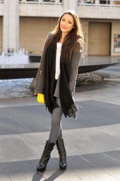 Hapa Time Wearing BCBG toggle Coat, Marc Jacobs Bag, GJG Denim jeans, Bebe Boots, Charlotte And Russe scarf