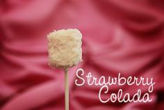 Strawberry Colada Marshmallow Pops