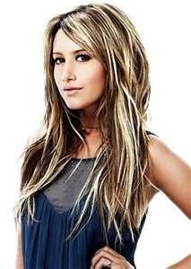 Hair color - dark hair with blonde highlights I wish my hair would do this! But I can't seem to get that blonde.