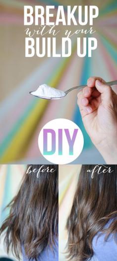 Build up can make your hair brittle, dry and unmanageable. Get rid of it with this super simple DIY!