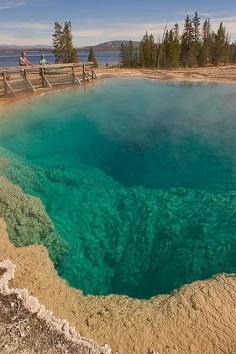 Geyser basin in Yellowstone National Park