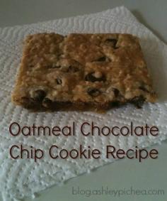 Same great taste with less "fuss" | Oatmeal Chocolate Chip Cookie Recipe from blog.ashleypichea...