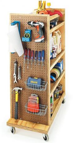 garage caddy with pegboard
