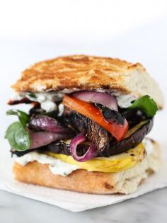 Grilled Vegetable Sandwich (plus veggie grilling tips) - foodiecrush.com