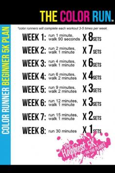 Couch to 5K- The Color Run (okay, maybe it's a little undermotivating... I'm somewhere between week 6 and 7 2x/week currently... but anyway, let's motivate each other toward that week 8 plan!)