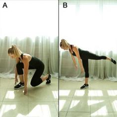 This deep lunge and balance combo helps tighten the backs of thighs in no time.
