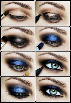 Dark blue eyeshadow
