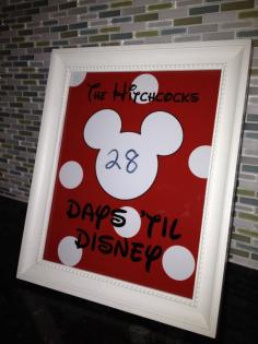 This is a great idea for when I surprise my kids one day and tell them we are going to Disney World.   Countdown to Disney Personalized  8x10 by CarolinaPineapple, $9.00