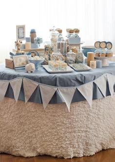 Blue & Brown Jungle Baby Shower (Dessert Table) by Seriously Daisies, via Flickr #timelesstreasure