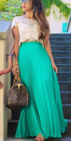 Top is express and i want it in all colors and lovin Pleated maxi skirt