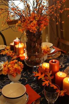 Pretty fall table decor