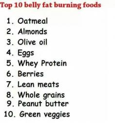 Top 10 belly fat burning foods