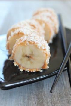 Banana Sushi "Tempura" Roll: banana, coconut and peanut butter