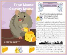 Homeschool Copywork Membership Giveaway! Ends August 3, 2014, at 11:59 pm. Town Mouse-Aesop Fable Elementary Handwriting Worksheet