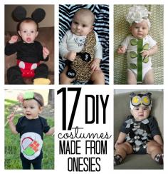 (Handmade Halloween Costumes for baby!  That all started as a onesie!