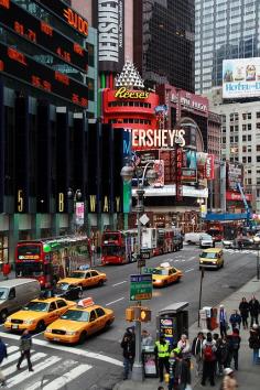 Times Square, New York City, New York. Love this place! I could just sit on a bench and "people watch" for hours.