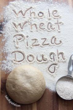 Easy Whole Wheat Pizza Dough Recipe from bakedbyrachel.com