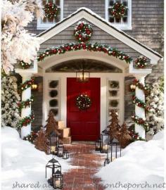 Make This Pottery Barn Inspired Garland.... This is exactly how I have been wanting to decorate our porch for the holidays! Too bad we won't have snow