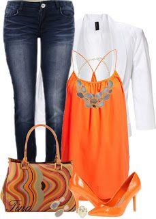 Nice outfits for summer time. Loud colors are perfect for summer. This top is perfect for curvy girls.