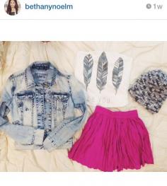 Bethany Mota outfit from Aero! Teen fashion Teen fashion Cute Dress! Clothes Casual Outift for • teenes • movies • girls • women •. summer • fall • spring • winter • outfit ideas • dates • school • parties mint cute sexy ethnic skirt