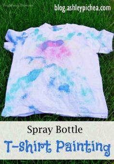 T-Shirt Painting with Spray Bottles | a Summer Bucket List Idea on blog.ashleypichea...