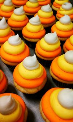 Candy corn cupcakes