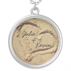 Personalized Heart in the Sand Necklace