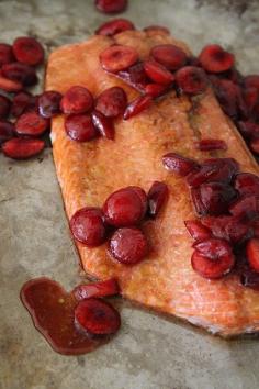 Roasted Balsamic Salmon with Honey Glazed Cherries by Heather Christo, via Flickr