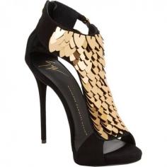 #Giuseppe Zanotti Sequin-Embellished T-Strap Sandals #Barneys.com