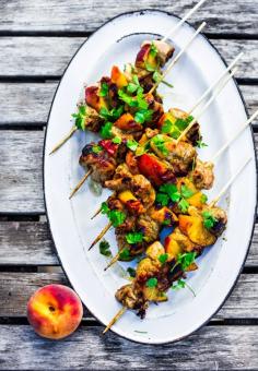 Feasting at Home: Grilled Jerk Chicken and Peach Skewers