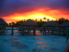 Bora Bora, French Polynesia: South Pacific Sunset in all its Glory  #travel #borabora