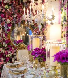 A Divine Dining Room. Gold and florals. Interior Designer: Kati Curtis.vv