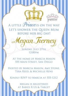 Little Prince Gold Crown Printable Baby Shower Invitation {Made by a Princess}