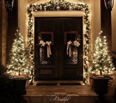 Christmas Porch and Front Door Garland DIY