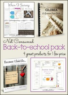 Not Consumed back-to-school pack. Get your school year off to a great start with these 4 resources for 1 low price. I pray it blesses your homeschool!