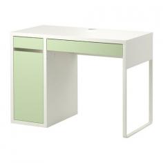 MICKE Desk IKEA It’s easy to keep cords and cables out of sight but close at hand with the cable outlet at the back.
