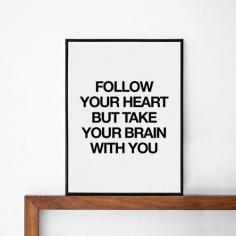 Follow your heart quote poster print Typography by mottosprint, $14.00
