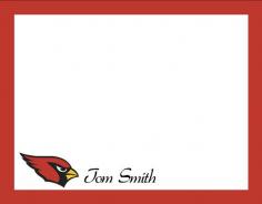 Arizona Cardinals, Personalized Flat Note Cards - Set of 10 (white A-2 envelopes included) , Sports Fan Gift, Gift for Him, Gift for Dad by NestedExpressions, $20.00