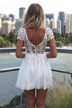 Cute white dress Always check the web portal for 5 perfect looks by using white colored clothing find more women fashion ideas on www.misspool.com