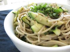 Home Skillet - Cooking Blog: Soba Noodles with Zucchini Ribbons